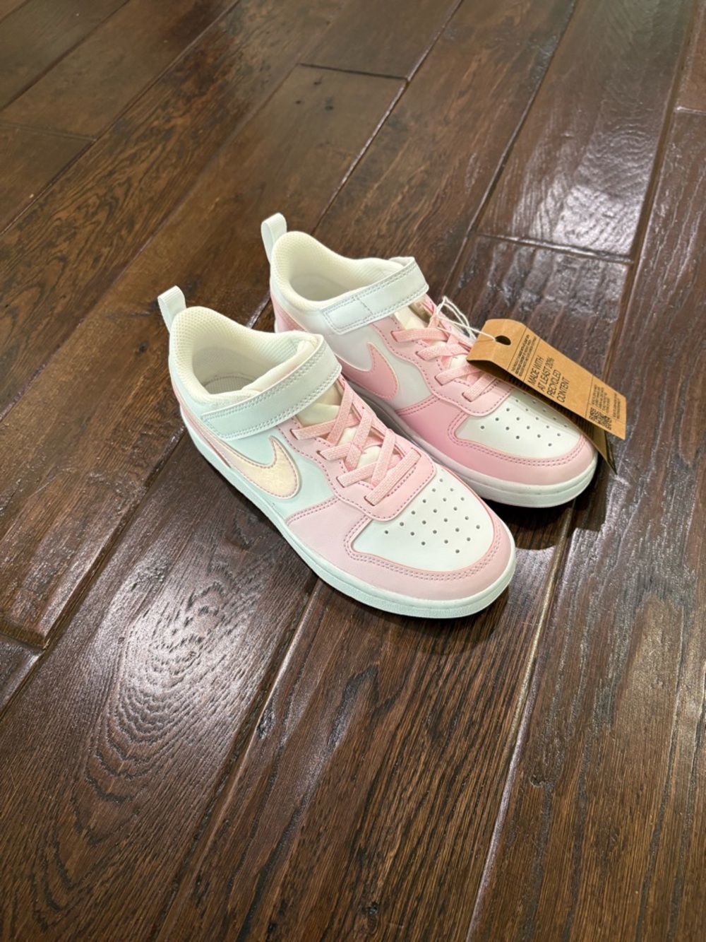 NWT Nike Court Borough Pink Foam White Sz 1Y Girls Low PE Run Sneakers Fit 1.5Y - Picture 11 of 11